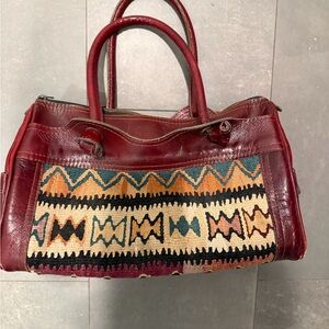 Vintage Kilim Leather Satchel